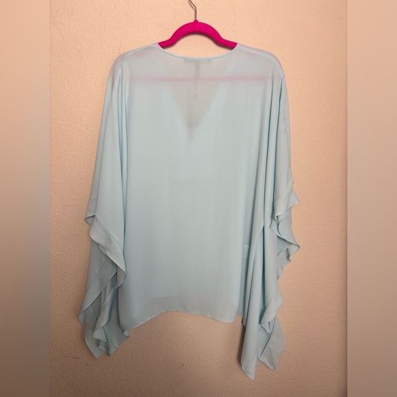 NWT BCBG Max Azria Dove Chiffon Kaftan Tunic Blouse in Light Azure Blue XS/S - Picture 6 of 8